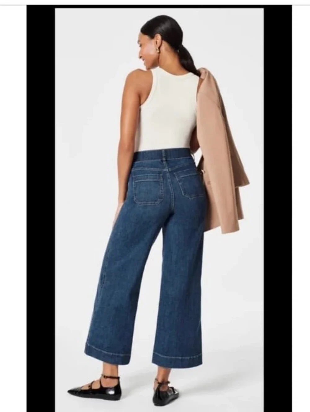 Spanx Cropped Wide Leg Stretchy Jeans - Picture 2 of 3